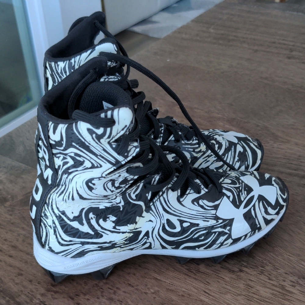 Under Armour Black and White High-Top Sneakers